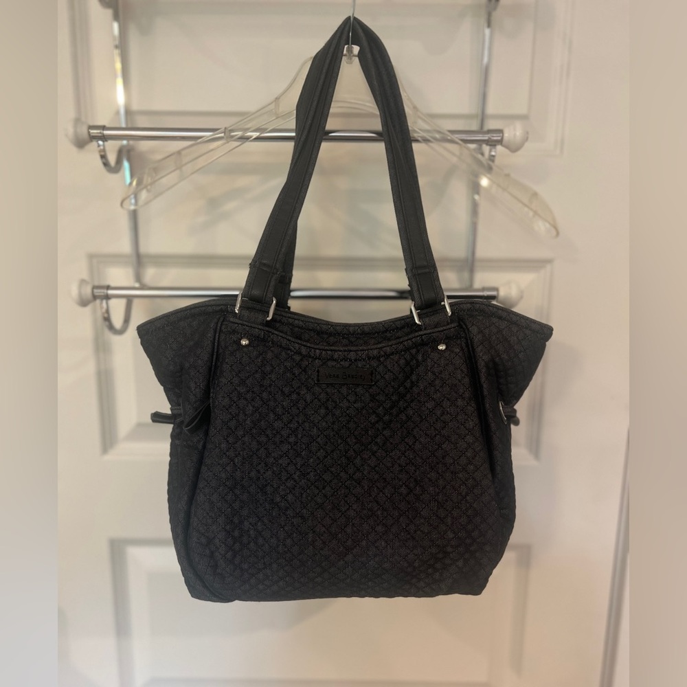 Vera Bradley Navy Quilted microfiber Glenna Satchel Tote